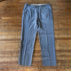 Brioni Gray Wool flat front trousers